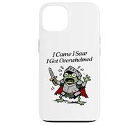 I came I saw I got overwhelmed tiny knight frog panicking Case for iPhone 13