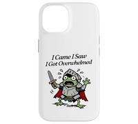 I came I saw I got overwhelmed tiny knight frog panicking Case for iPhone 14