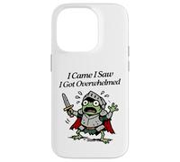 I came I saw I got overwhelmed tiny knight frog panicking Case for iPhone 14 Pro