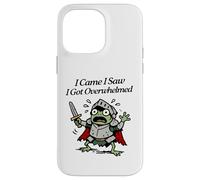 I came I saw I got overwhelmed tiny knight frog panicking Case for iPhone 14 Pro Max