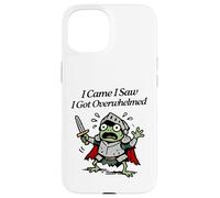 I came I saw I got overwhelmed tiny knight frog panicking Case for iPhone 15