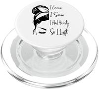 I Came I Saw I Had Anxiety So I Left Messy Bun Introvert PopSockets PopGrip for MagSafe