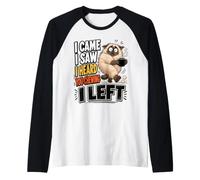 I Came I Saw I Heard You Chewing I Left Cat Coffee Introvert Raglan Baseball Tee