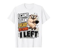 I Came I Saw I Heard You Chewing I Left Cat Coffee Introvert Value Graphic T-Shirt, Men, White, M