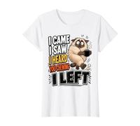 I Came I Saw I Heard You Chewing I Left Cat Coffee Introvert Value Graphic T-Shirt, Women, White, M