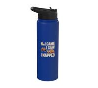 I Came I Saw I Napped Camping Raccoon Humor Stainless Steel Insulated Water Bottle