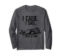 I Came I Saw I Need a Nap Lion Funny Animal Lover Long Sleeve T-Shirt