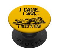 I Came I Saw I Need a Nap Lion Funny Animal Lover PopSockets Adhesive PopGrip