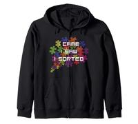 I Came I Saw I Sorted Jigsaw Puzzle Lovers Zip Hoodie