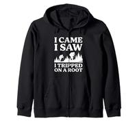 I Came I Saw I Tripped On A Root Hiking Funny Hiker Camping Zip Hoodie