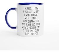 I Came Saw Forgot What was Doing Novelty Ceramic Coffee Mug - Funny Senior Citizens Sarcastic Gifts Old People Elderly Mom Dad Grandma Grandpa - Presents Mothers Day Fathers Birthday -11 Oz-Blue