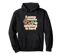 I Camp Because Adulting Is Hard Camping Lover Cute Bear Pullover Hoodie