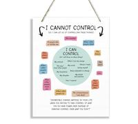I Can and Cannot Control Wood Sign, Therapy Decorations, Hanging Wooden Plaques Decor, Acceptance Therapy Wall Art, Decor for Calming Down Corner, Counseling Room Hanging Decor, Psychology Gift