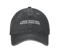 I Can Be Trusted with Nuclear Launch Codes Cap Women Dad Hat Graphic Caps