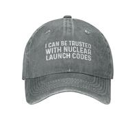 I Can Be Trusted with Nuclear Launch Codes Hat for Women Dad Hats Graphic Cap Gray