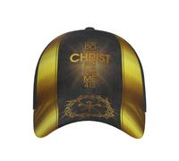I Can Do All Thing Through Christ God Jesus Black Yellow Unisex Duck Tongue Caps Casual Dad-Caps Soft Snapback-Hats for Summer Running Hiking