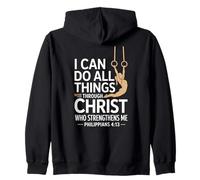 I Can Do All Things Christian Gymnastic Girl Zip Hoodie