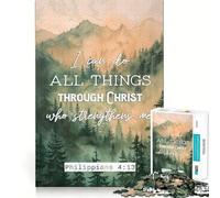 I Can Do All Things Jigsaws 1000 Pieces for Adults Sharp Thinking Smooth Thick Fun Activity Home Display (38x26cm)