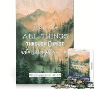 I Can Do All Things Jigsaws 1000 Pieces for Adults Sharp Thinking Smooth Thick Fun Activity Home Display (38x26cm)