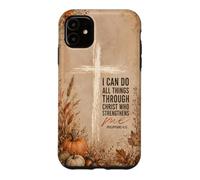 I Can Do All Things Philippians 4:13 Cross Pumpkin Fall Case for iPhone 11