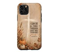 I Can Do All Things Philippians 4:13 Cross Pumpkin Fall Case for iPhone 11 Pro