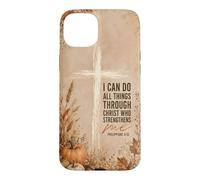 I Can Do All Things Philippians 4:13 Cross Pumpkin Fall Case for iPhone 15 Plus