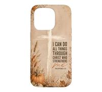I Can Do All Things Philippians 4:13 Cross Pumpkin Fall Case for iPhone 15 Pro