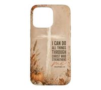 I Can Do All Things Philippians 4:13 Cross Pumpkin Fall Case for iPhone 15 Pro Max