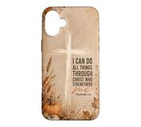 I Can Do All Things Philippians 4:13 Cross Pumpkin Fall Case for iPhone 16 Plus