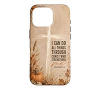 I Can Do All Things Philippians 4:13 Cross Pumpkin Fall Case for iPhone 16 Pro