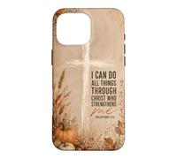 I Can Do All Things Philippians 4:13 Cross Pumpkin Fall Case for iPhone 16 Pro Max