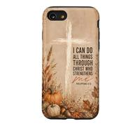 I Can Do All Things Philippians 4:13 Cross Pumpkin Fall Case for iPhone SE (2020) / 7/8
