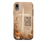 I Can Do All Things Philippians 4:13 Cross Pumpkin Fall Case for iPhone XR