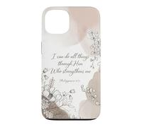 I Can Do All Things Philippians 4:13 Floral Bible Verse Case for iPhone 13