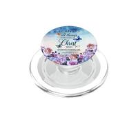 I Can Do All Things Philippians 4:13 Floral Butterfly Purple PopSockets PopGrip for MagSafe