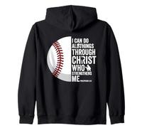 I Can Do All Things Through Christ Baseball Zip Hoodie