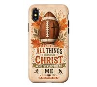 I Can Do All Things Through Christ Bible Verse Fall Leaves Case for iPhone X/XS