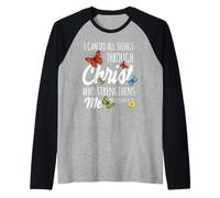 I Can Do All Things Through Christ Buttefly Art Religious Raglan Baseball Tee