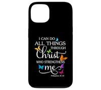 I Can Do All Things Through Christ Butterfly Art - Religious Case for iPhone 13