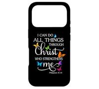 I Can Do All Things Through Christ Butterfly Art - Religious Case for iPhone 17 Pro