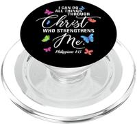 I Can Do All Things Through Christ Butterfly Art Women Gifts PopSockets PopGrip for MagSafe