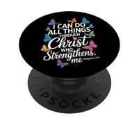 I Can Do All Things Through Christ Butterfly Faith PopSockets Adhesive PopGrip