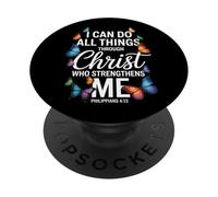 I Can Do All Things Through Christ Butterfly Faith PopSockets Adhesive PopGrip