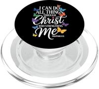 I Can Do All Things Through Christ Butterfly Faith PopSockets PopGrip for MagSafe