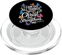 I Can Do All Things Through Christ Butterfly Faith PopSockets PopGrip for MagSafe