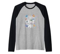 I Can Do All Things Through Christ Butterfly Faith Raglan Baseball Tee
