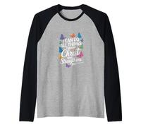 I Can Do All Things Through Christ Butterfly Faith Raglan Baseball Tee