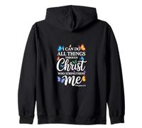 I Can Do All Things Through Christ Butterfly Faith Zip Hoodie