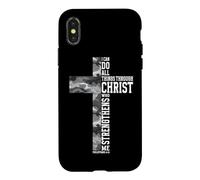 I Can Do All Things Through Christ Camouflage Cross Bible Case for iPhone X/XS