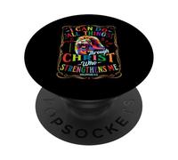 I Can Do All Things Through Christ Catholic Christian Lion PopSockets Adhesive PopGrip